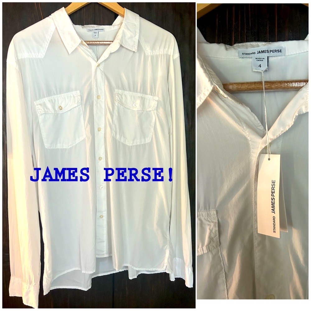 Men’s New JAMES PERSE WHITE DRESS SHIRT SIZE 4 $185